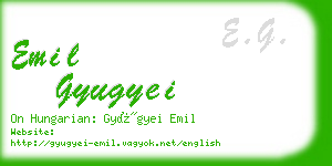 emil gyugyei business card